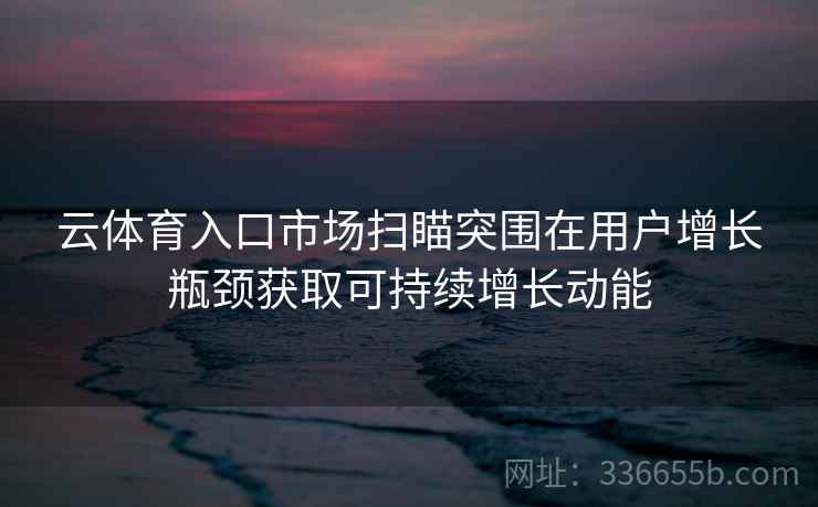 云体育入口市场扫瞄突围在用户增长瓶颈获取可持续增长动能 云体育入口市场扫瞄突围在用户增长瓶颈获取可持续增长动能