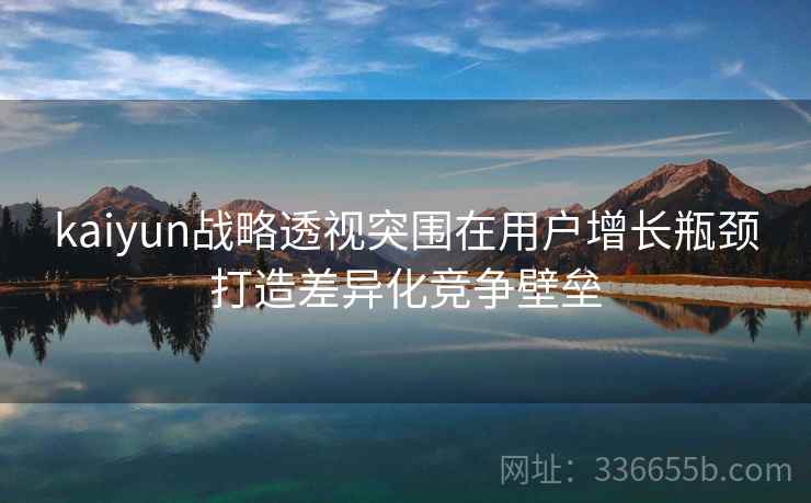 kaiyun战略透视突围在用户增长瓶颈打造差异化竞争壁垒