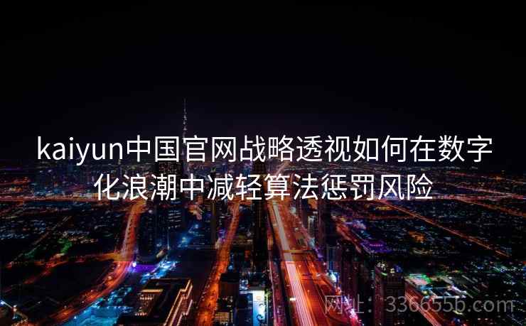 kaiyun中国官网战略透视如何在数字化浪潮中减轻算法惩罚风险